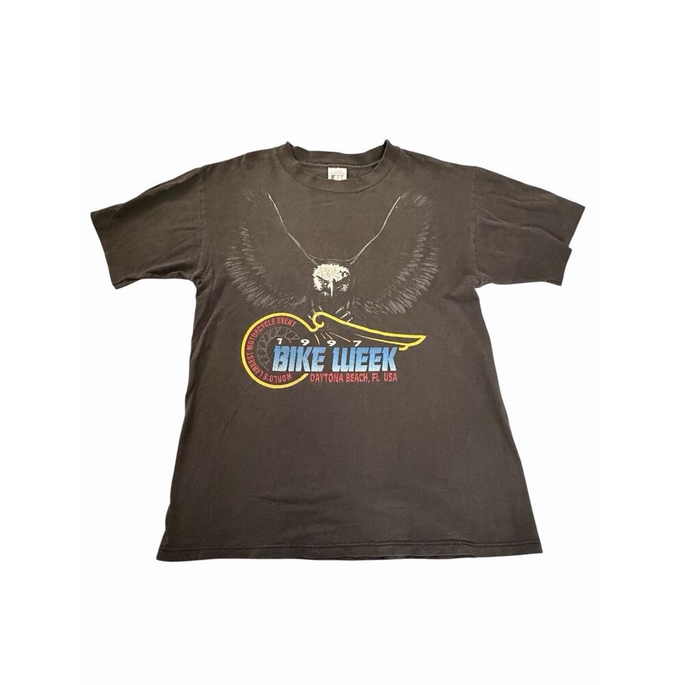 Daytona Bike Week ‘97 Double Sided Single Stitch T Shirt Large Black Vintage 90s